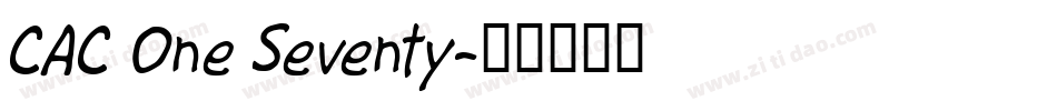 CAC One Seventy字体转换